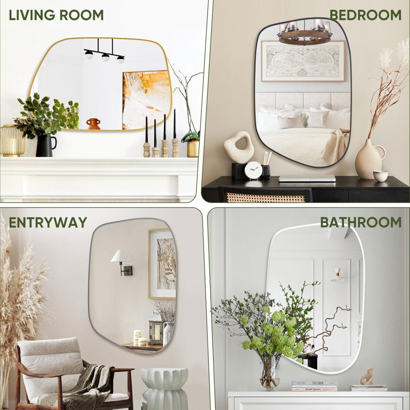 The Aura - Irregular Gold Wall Mirror - Curved Reflection Co.