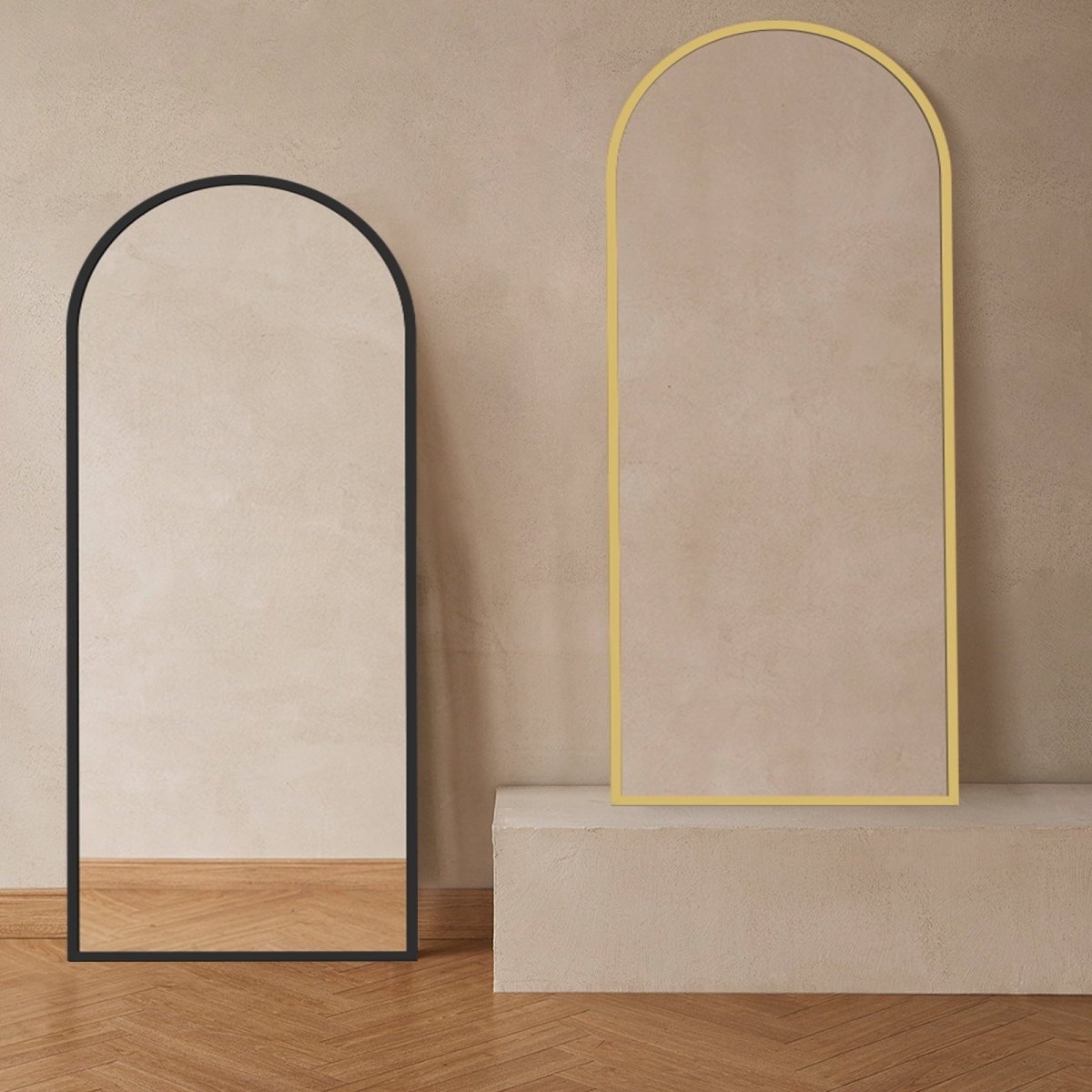The Essence - Arched Full Length Floor Mirror - Curved Reflection Co.
