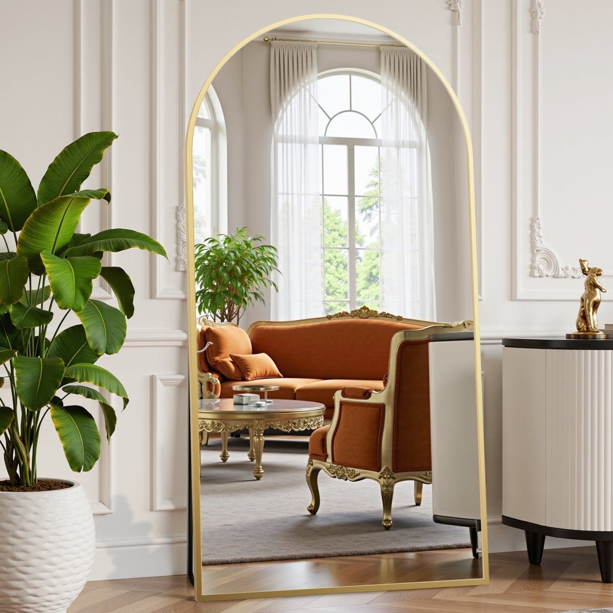 The Essence - Arched Full Length Floor Mirror - Curved Reflection Co.