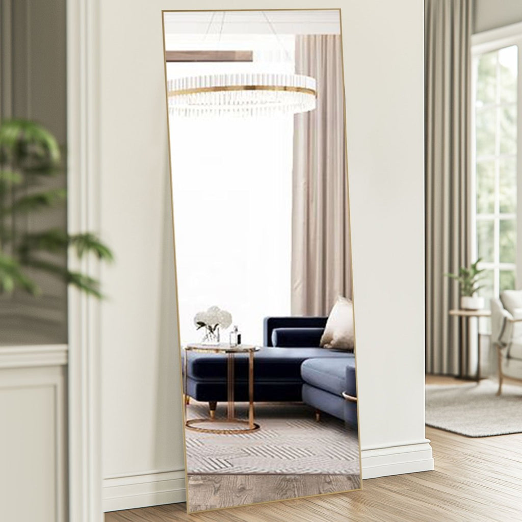 The Moderna - Rectangle Full Length Floor Mirror - Curved Reflection Co.