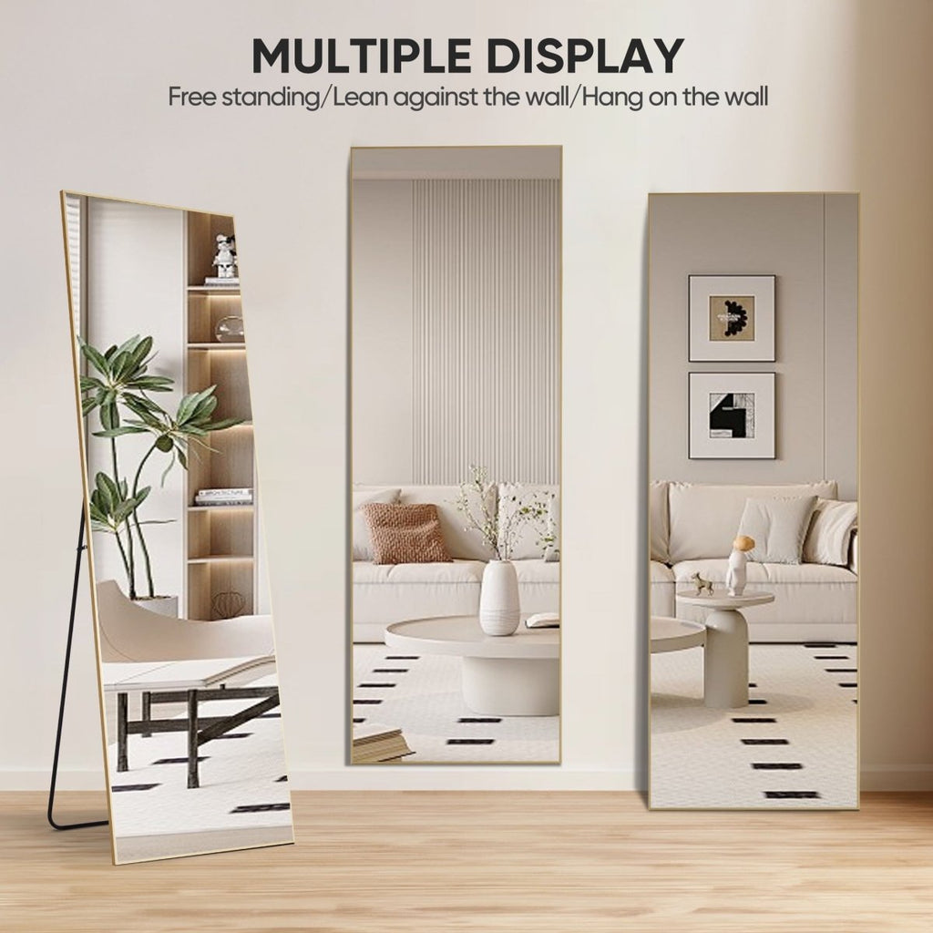 The Moderna - Rectangle Full Length Floor Mirror - Curved Reflection Co.