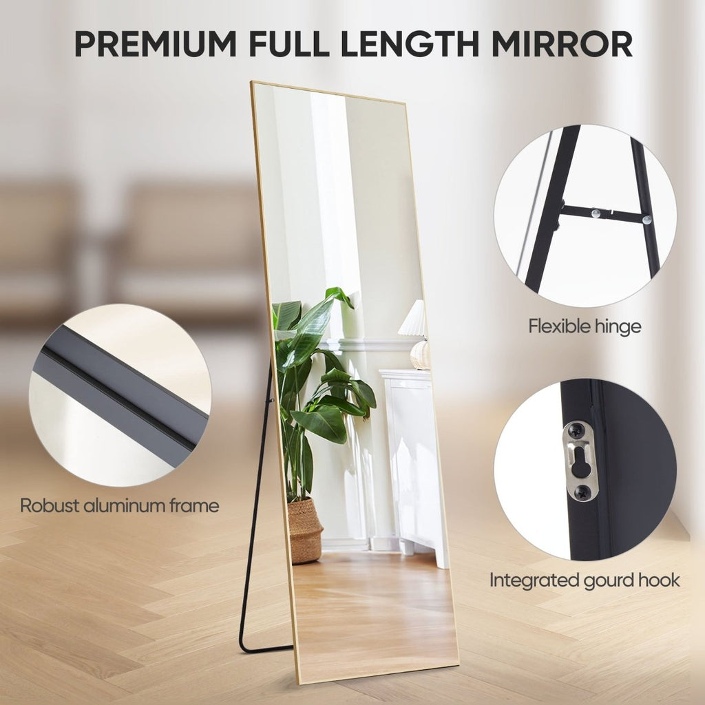 The Moderna - Rectangle Full Length Floor Mirror - Curved Reflection Co.